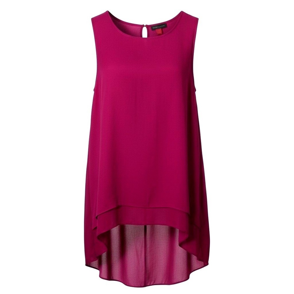 Vince Camuto Magenta Sleeveless High‎ Low Hem Tunic Top Size Medium
